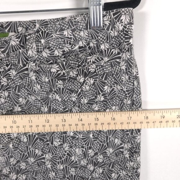 ANTHROPOLOGIE Bowery Black White Pineapple Print Ankle Pants Size 16R - Picture 7 of 14